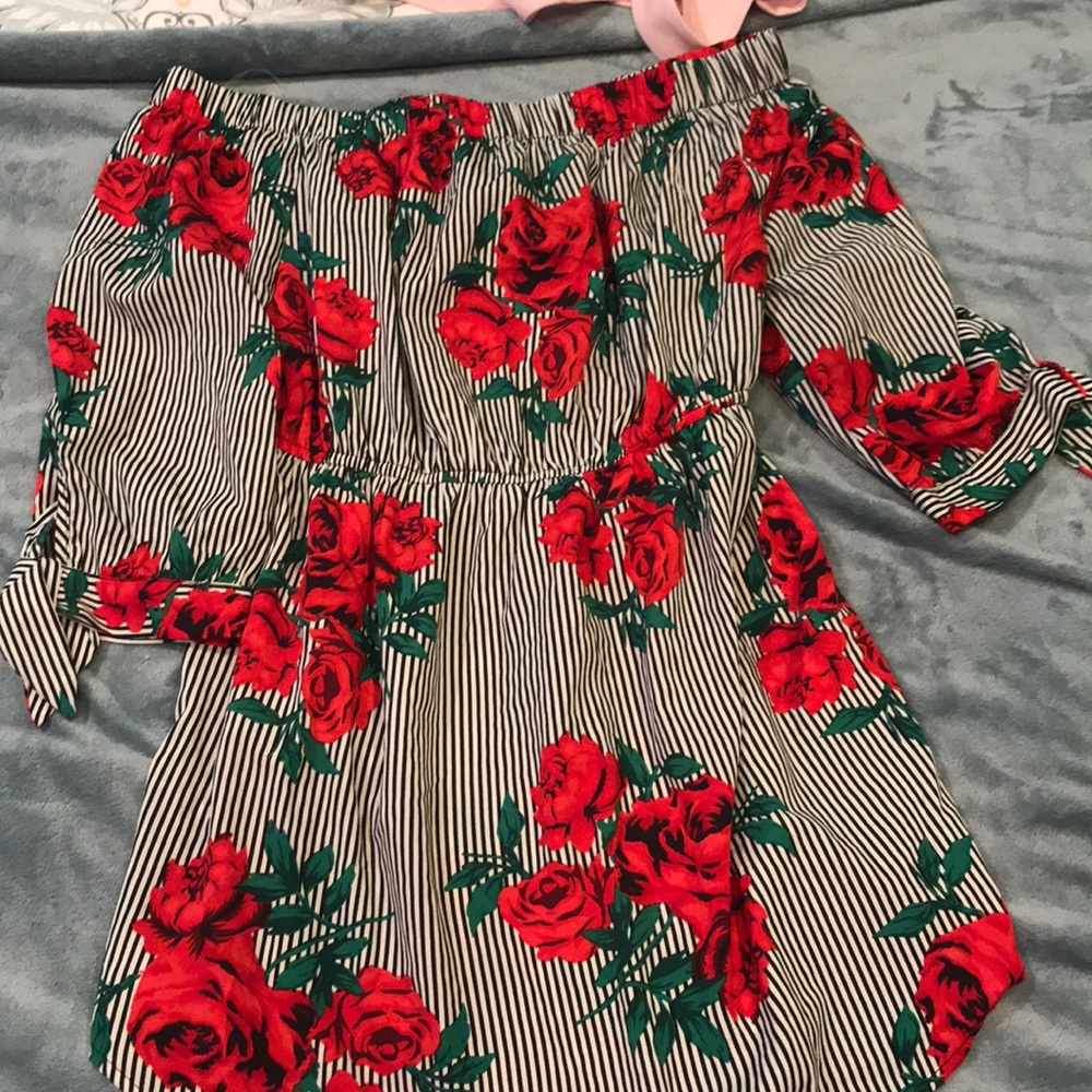 Beautiful rose off the shoulder dress